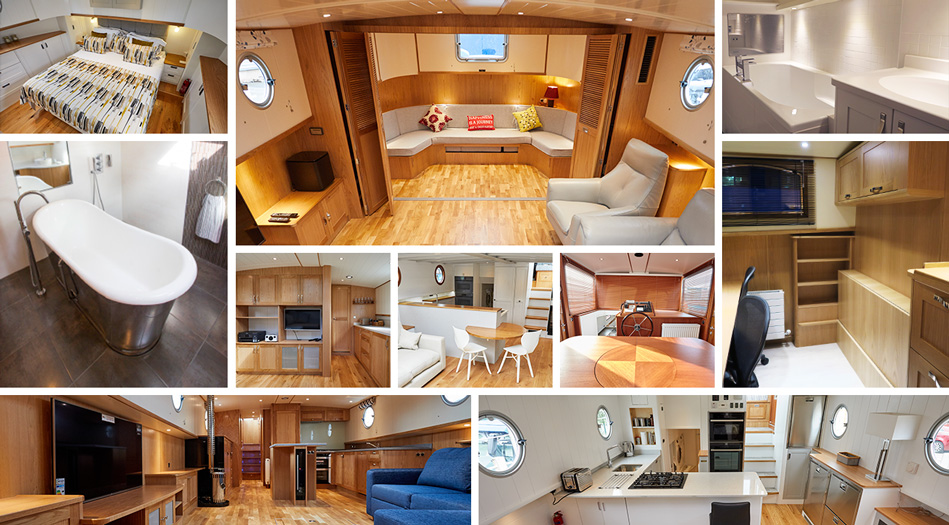 Bespoke Dutch Barge Piper Boats Custom boats designer interiors