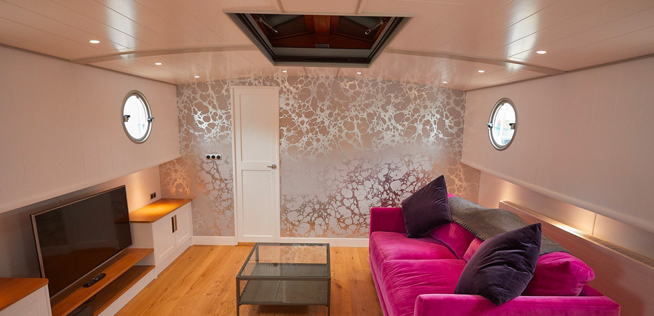 Piper Boats bespoke designs custom saloon wallpaper