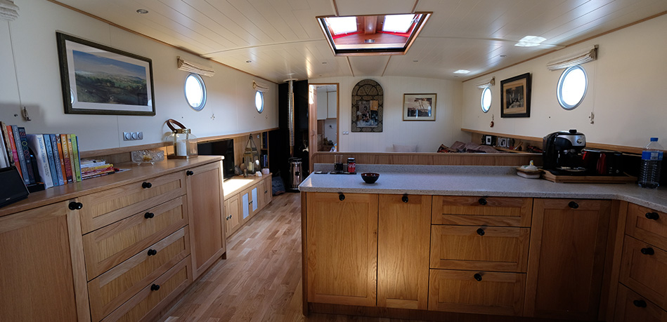 Galley Saloon bedroom 65L Luxemotor Class Dutch Barge